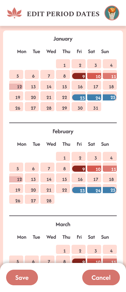 Calendar View with Edit